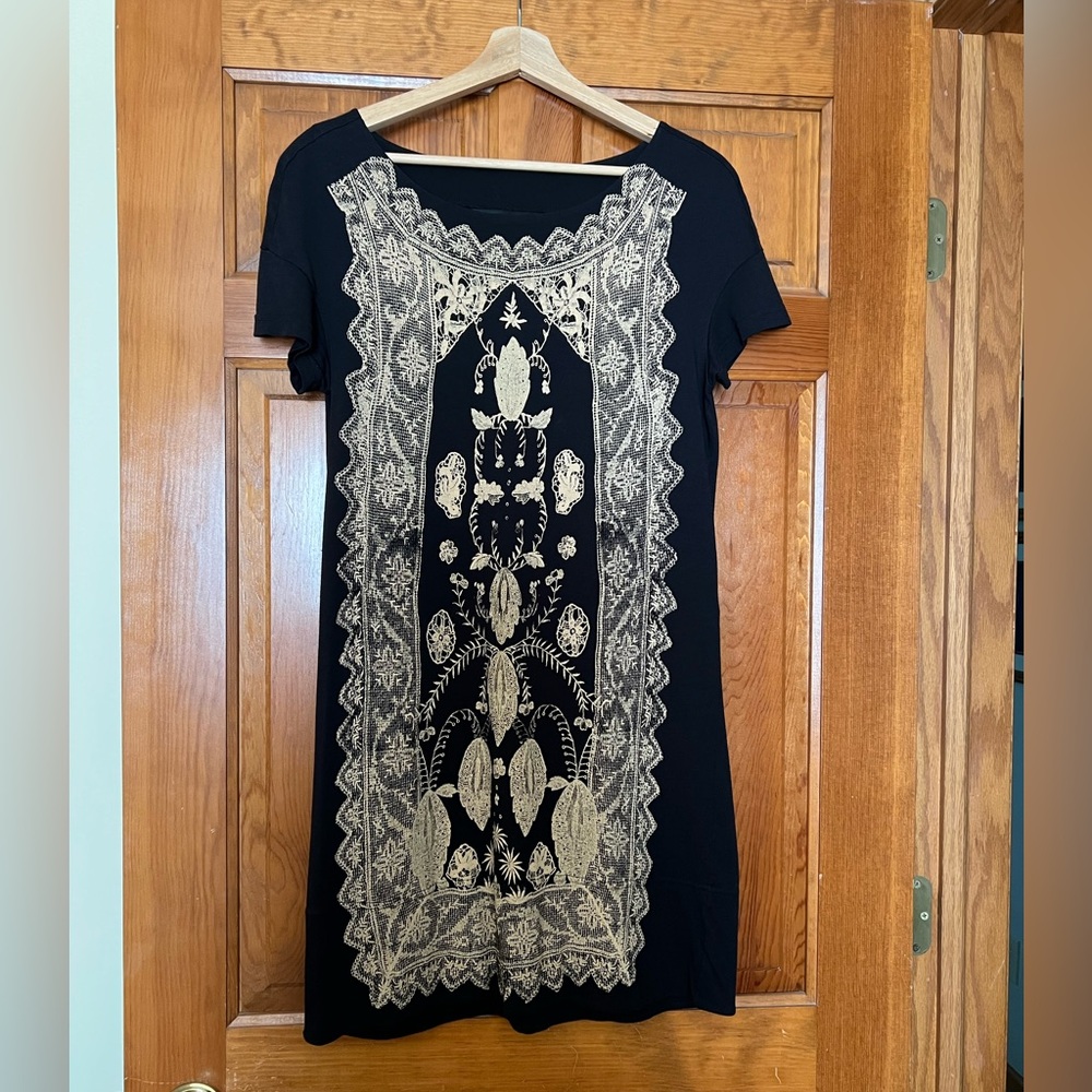Marc by Marc Jacobs Vintage Black Lace Print Cotton Shift Dress XS – Gently Worn